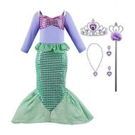 Suyye Girls Princess Mermaid Costume Sequin Ariel Dress Up