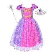 Suyye Princess Dress Costume for Little Girl Baby Shining Birthday Dress