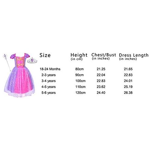  Suyye Princess Dress Costume for Little Girl Baby Shining Birthday Dress