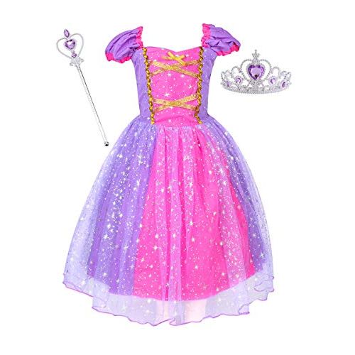  Suyye Princess Dress Costume for Little Girl Baby Shining Birthday Dress