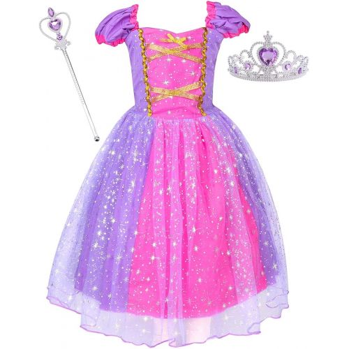  Suyye Princess Dress Costume for Little Girl Baby Shining Birthday Dress