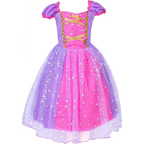  Suyye Princess Dress Costume for Little Girl Baby Shining Birthday Dress