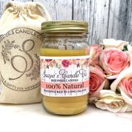 SuzeesCandleCo Organic Beeswax Candle - Organic Candles - Beeswax Candle - Mason Jar Candles - Natural Candles - Container Candles - Air Purifier