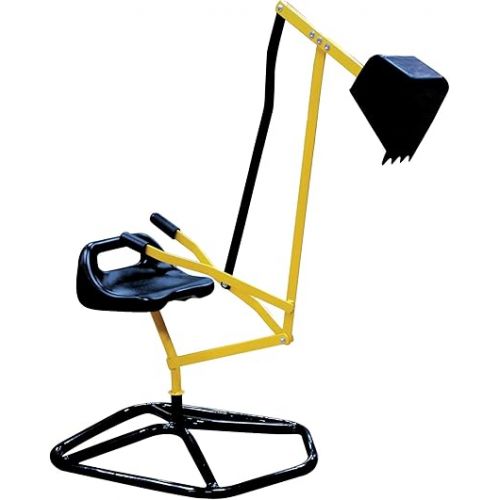  Ride on Crane Digger w Stabilizing Base - Kids Outdoor Digging Excavator Play Toy or Gift- Swing & Scooper Grab Function, Rotation Seat Goes 360 Degrees Around - Use in Backyard Sandbox, Dirt and Snow
