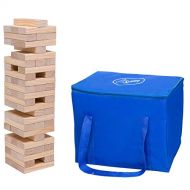Svan Giant Tumbling Stacking Game- 60pc Jumbo Set w Heavy-Duty Carrying Bag- Outdoor Wood Tower Builds Up to 5 Feet Tall- Great Toppling Block Activity for Game Night- Fun Lawn Party Ga
