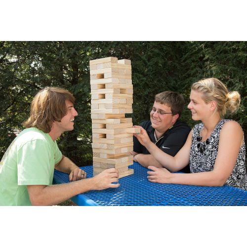  Svan Giant Tumbling Stacking Game- 60pc Jumbo Set w Heavy-Duty Carrying Bag- Outdoor Wood Tower Builds Up to 5 Feet Tall- Great Toppling Block Activity for Game Night- Fun Lawn Party Ga