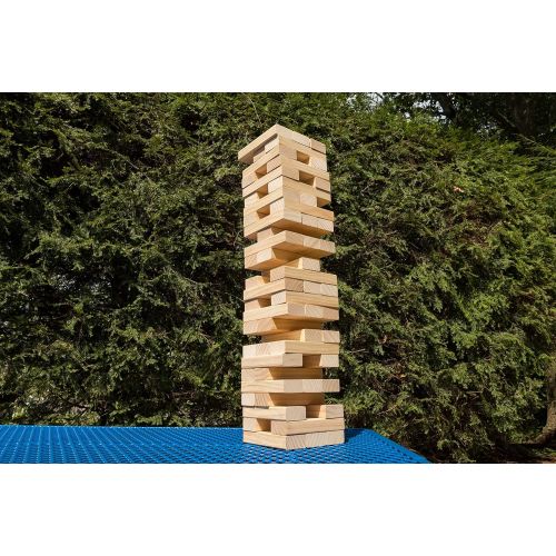  Svan Giant Tumbling Stacking Game- 60pc Jumbo Set w Heavy-Duty Carrying Bag- Outdoor Wood Tower Builds Up to 5 Feet Tall- Great Toppling Block Activity for Game Night- Fun Lawn Party Ga