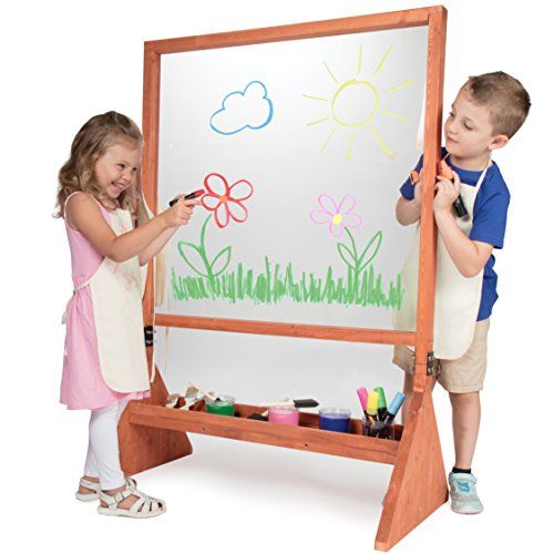  Svan Double Sided IndoorOutdoor Plexiglass Art Easel (21 x 36 x 51 in) - Easy to Clean, Kids Can Draw or Paint from Both Sides