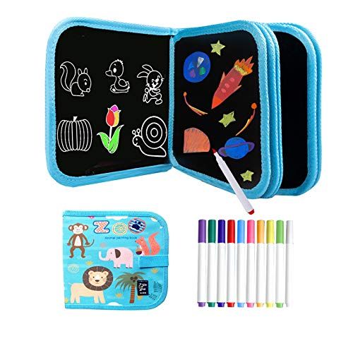  [아마존베스트]Svance Kids Erasable Doodle Book Set - Toddlers Activity Toys Reusable Drawing Pads, Preschool Travel Art Toy Scribbler Board for Road Trip Car Game Writing Painting Set, Gift for Boys Gi