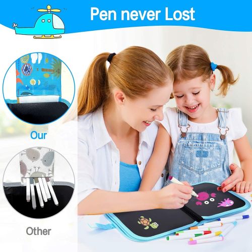  [아마존베스트]Svance Kids Erasable Doodle Book Set - Toddlers Activity Toys Reusable Drawing Pads, Preschool Travel Art Toy Scribbler Board for Road Trip Car Game Writing Painting Set, Gift for Boys Gi