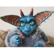 /SvarogCelestial Yokai-Sweet tooth ( by Vladimir Sukhanov ) OOAK , Polymer Clay , fur Plush fantasy toy sculpt clay troll monster Anthro furry pose art doll