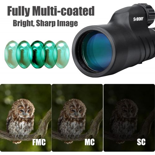  [아마존베스트]Svbony SV45 Monocular 10-30x50 Zoom Monocular HD Waterproof Bak4 Prism FMC Optics Monocular for Hunting, Travel, Hiking, Bird Watching, Archery, Target Shooting