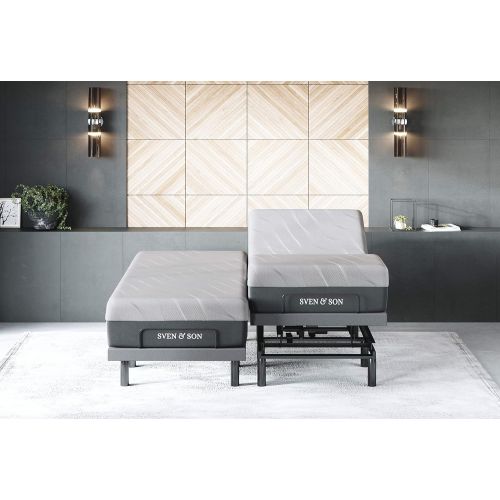  Sven & Son Bliss Split King Adjustable Bed Frame ( Electric Bed with Lumbar Support ) + 10 Cool Gel Memory Foam Mattress and Adjustable Base Split King