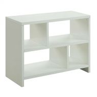 Svitlife White 2-Shelf Modern Bookcase Console Table Bookcase Shelf Storage Bookshelf Wood