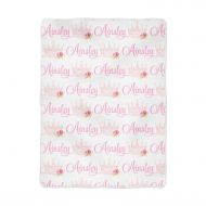 Sobilar Monogram Baby Blanket Personalized Baby Blanket Swaddle Receiving Blanket