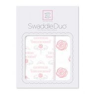 SwaddleDesigns SwaddleDuo, Set of 2 Swaddling Blankets, Cotton Marquisette + Premium Cotton...