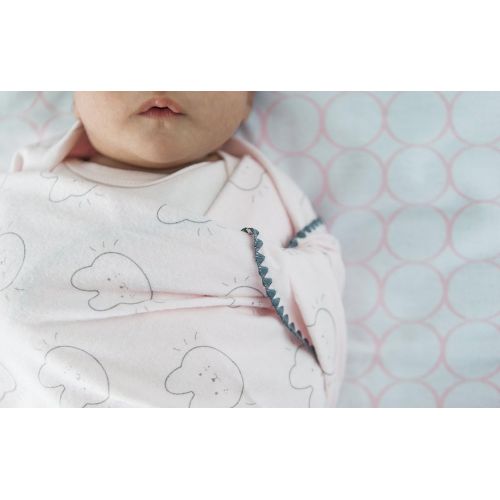  SwaddleDesigns Ultimate Winter Swaddles, Set of 3, X-Large Receiving Blankets, Made in USA Premium Cotton Flannel, Mod Circles and Dots, Sterling (Moms Choice Award Winner)