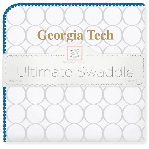  SwaddleDesigns Ultimate Swaddle, X-Large Receiving Blanket, Made in USA, Premium Cotton Flannel, Georgia Institute of Technology, Georgia Tech (Moms Choice Award Winner)