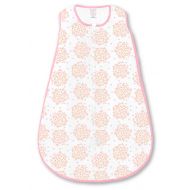 SwaddleDesigns Cotton Sleeping Sack with 2-Way Zipper, Pink Heavenly Floral Shimmer, Large