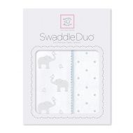 SwaddleDesigns SwaddleDuo, Set of 2 Swaddling Blankets, Cotton Marquisette + Premium Cotton...