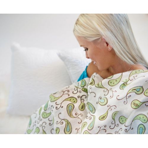 SwaddleDesigns SwaddleLite, Set of 3 Premium Cotton Muslin Marquisette Swaddle Blankets, Kiwi Cute and Calm Lite