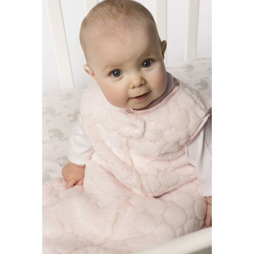  SwaddleDesigns Microfleece Sleeping Sack with 2-Way Zipper, Pastel Pink Puff Circles, 0-6MO