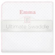 SwaddleDesigns Personalized Baby Gift Blanket Ultimate Swaddle, Made in USA, Premium Cotton Flannel, Pastel Pink...