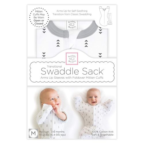  SwaddleDesigns Transitional Swaddle Sack with Arms Up, Bella Pink, Medium, 3-6MO, 14-21 lbs...