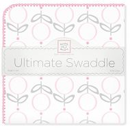 SwaddleDesigns Ultimate Swaddle, X-Large Receiving Blanket, Made in USA, Premium Cotton Flannel, Pink Lolli Fleur (Moms Choice Award Winner)