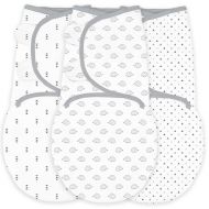 SwaddleDesigns Swaddle Blanket with Adjustable Wrap, Set of 3, Tiny Hedgehog, Black