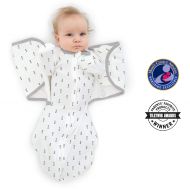 SwaddleDesigns Omni Swaddle Sack with Wrap and Arms Up Sleeves and Mitten Cuffs, Tiny Arrows,...