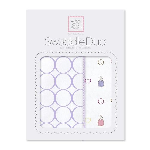  SwaddleDesigns SwaddleDuo, Set of 2 Swaddling Blankets, Cotton Marquisette + Premium Cotton...