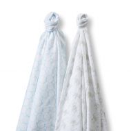 SwaddleDesigns SwaddleDuo, Set of 2 Swaddling Blankets, Cotton Marquisette + Premium Cotton...