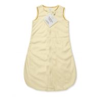 SwaddleDesigns Baby Velvet Sleeping Sack with 2-Way Zipper, Pastel Yellow with Yellow Trim,...