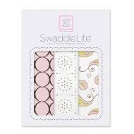 SwaddleDesigns SwaddleLite, Set of 3 Premium Cotton Muslin Marquisette Swaddle Blankets,...
