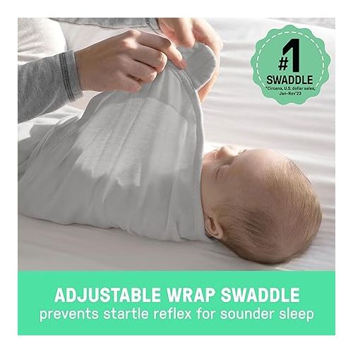  SwaddleMe by Ingenuity Original Swaddle in Velboa - Size Small/Medium, 0-3 Months, 1-Pack (Hugs & Kisses)