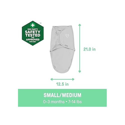  SwaddleMe by Ingenuity Original Swaddle, 100% Cotton, Improves Sleep & Calms Startle Reflex, 0-3 Months, 3-Pack - Over the Rainbow
