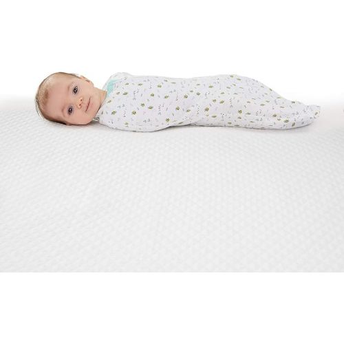  SwaddleMe by Ingenuity Compression Swaddle Pod, Two-Way Zipper for Easy Changes, Improves Sleep & Calms Startle Reflex, 0-2 Months, 2-Pack - Little Bees