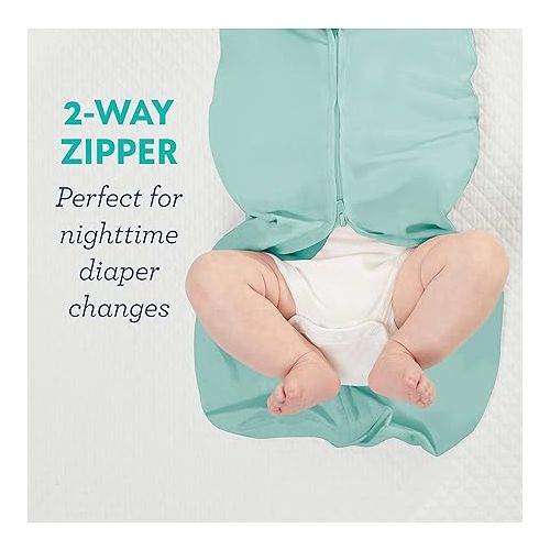  SwaddleMe by Ingenuity Compression Swaddle Pod, Two-Way Zipper for Easy Changes, Improves Sleep & Calms Startle Reflex, 0-2 Months, 2-Pack - Little Bees