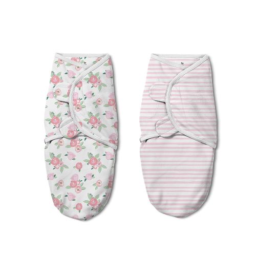  SwaddleMe Original Swaddle Luxe Edition with Easy Change Zipper 2-PK - Watercolor Floral (SM)