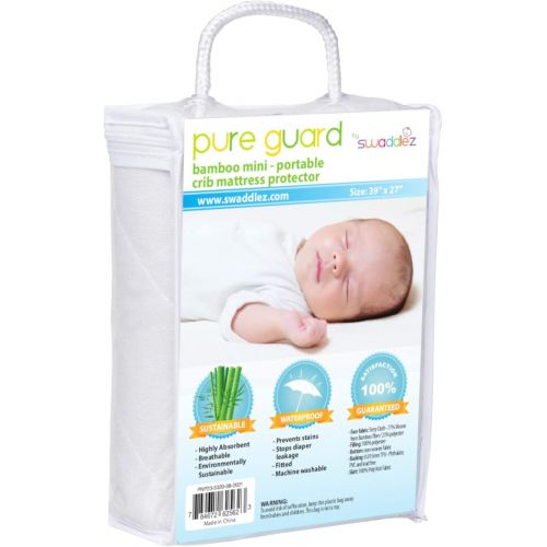  Swaddlez Pack n Play Mattress Protector - Waterproof Mini Crib Mattress Protector - Fits 38 x 24 Cribs Including, Graco, Dream On Me, Baby Trend, Cosco - Pack n Play Mattress Pad - Pack n P