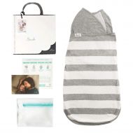 Swado: The Only Silent and Adjustable Easy Swaddle | Stripes | Organic Cotton (Small)