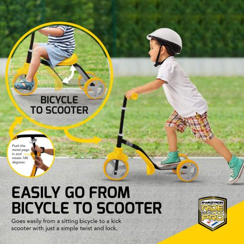 스웩트론 [아마존핫딜][아마존 핫딜] Swagtron K2 Toddler 3 Wheel Scooter & Ride-On Balance Trike 2-in-1 Adjustable for 2, 3, 4, 5 Year Old Boy or Girl Transforms in Seconds