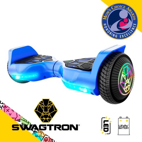 스웩트론 Swagtron Swagboard T882 Lithium-Free Hoverboard with Startup Balancing, Dual 250W Motors, Patented SentryShield Quantum Battery Protection (Black)