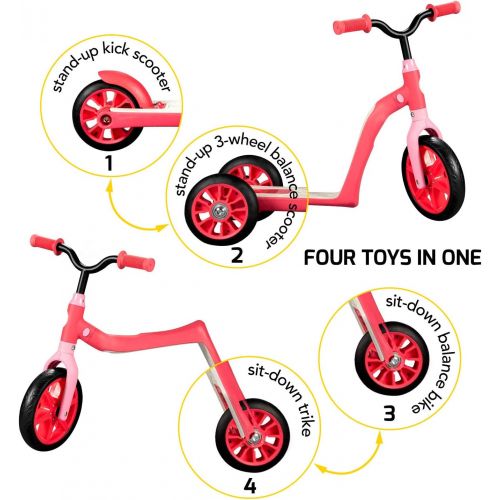 스웩트론 Swagtron K6 Toddler Scooter, Convertible 4-in-1 Ride-On Balance Trike & Training Bike