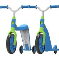 Swagtron K6 Toddler Scooter, Convertible 4-in-1 Ride-On Balance Trike & Training Bike for 3-5 Year Olds ? ASTM F963 Certified (Blue)
