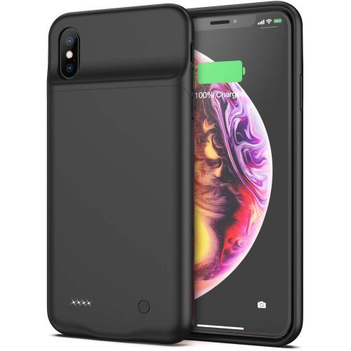  Swaller iPhone XS MAX Battery Case, 4000mAh Portable Protective Charging Case Extended Rechargeable Battery Pack for iPhone XS MAX (6.5 inch) Charger Case/Black