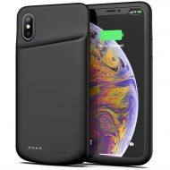 Swaller Battery Case for iPhone X/XS, 4000mAh Ultra Slim Protective Charging Case Rechargeable Extended Battery Pack for 5.8 inch iPhone X/XS (Black)