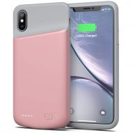 Swaller Battery Case for iPhone X/XS, 4000mAh Ultra Slim Protective Charging Case Rechargeable Extended Battery Pack for 5.8 inch iPhone X/XS (Pink)
