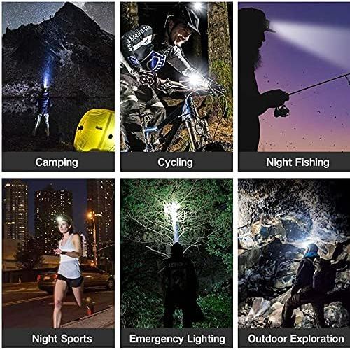  Swanlake Rechargeable Headlamp 50000 Lumens,High Power Super Bright LED Outdoor Head Lamp, 5 Modes,Zoomable, Waterproof Head Flashlight for Aldult Camping Running Fishing Hiking Night Work